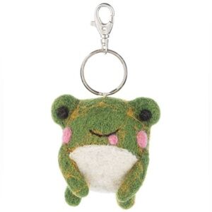 Frog animal wool keychain bag charm